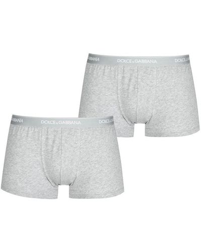 Dolce & Gabbana Two Pack Stretch Cotton Boxers - Grey