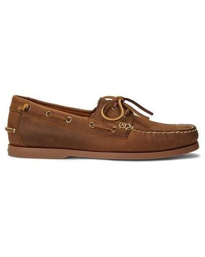 Polo Ralph Lauren Merton Leather Boat Shoes - Brown