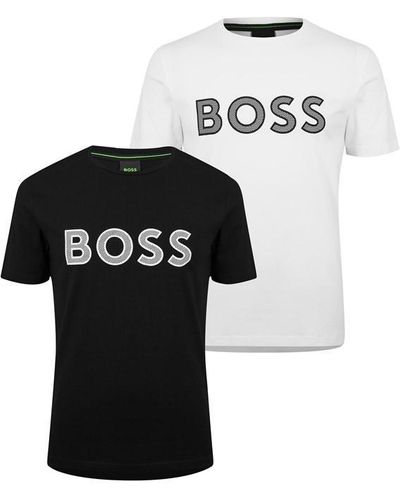 BOSS 2 Pack Slim T Shirts - Black