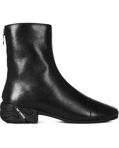 Raf Simons Solaris High Leather Ankle Boots - Black