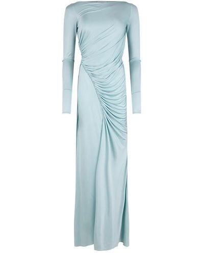 Givenchy Giv Draped Dress Ld41 - Blue