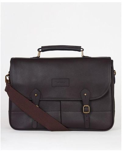 Barbour Leather Briefcase - Brown