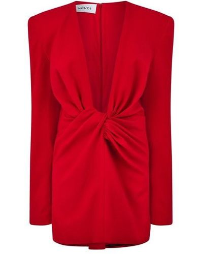 Monot Crepe Mini Dress - Red