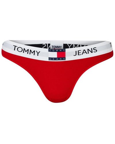 Tommy Hilfiger Toy Jean Heritage Ctn Thong - Red