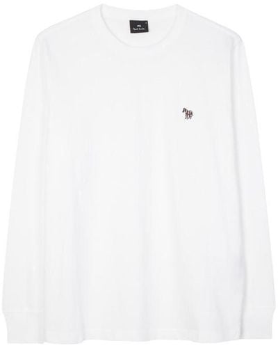 PS by Paul Smith Zebra Long Sleeve T Shirt - White