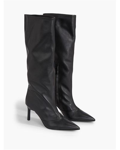 Calvin Klein Geo Stiletto Knee Boot 70 - Black