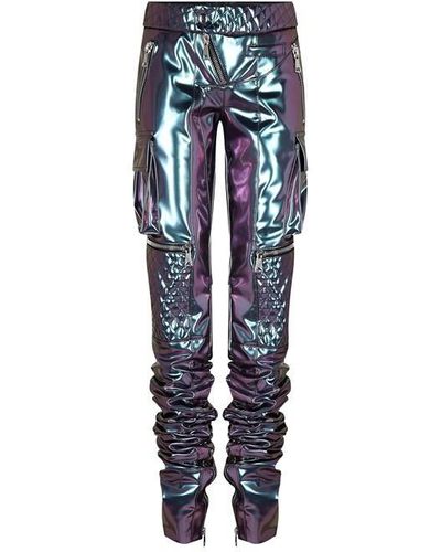 LAQUAN SMITH Moto Trousers - Blue