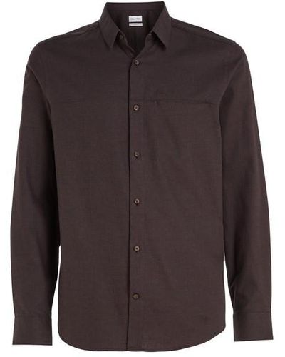Calvin Klein Flannel Solid Shirt - Brown