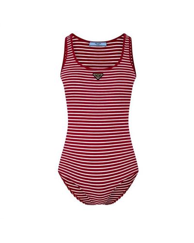 Prada Striped Bodysuit - Red