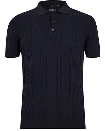 Oscar Jacobson Bard Multicable Polo Shirt - Blue