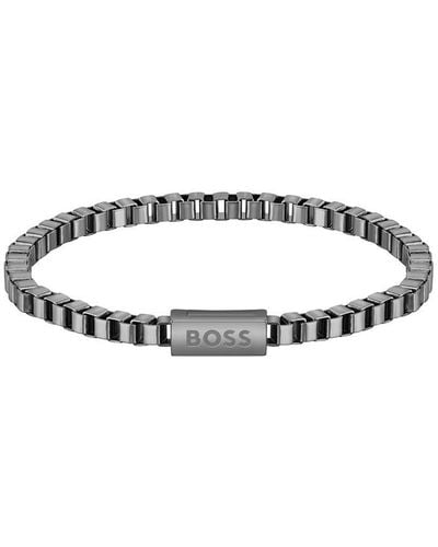 BOSS Gents Chain For Him Ip Bracelet - Metallic