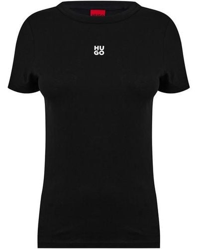 HUGO Stack Logo T Shirt - Black