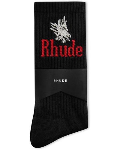 Rhude Logo Crew Sock Sn42 - Black
