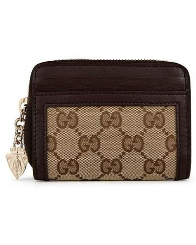 Gucci Luce Mini Zip Wallet - Brown