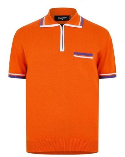 DSquared² Knit Polo Shirt - Orange