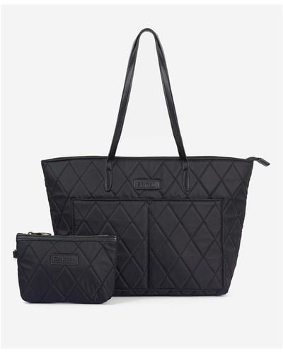 Barbour Quilted Tote Bag - Black