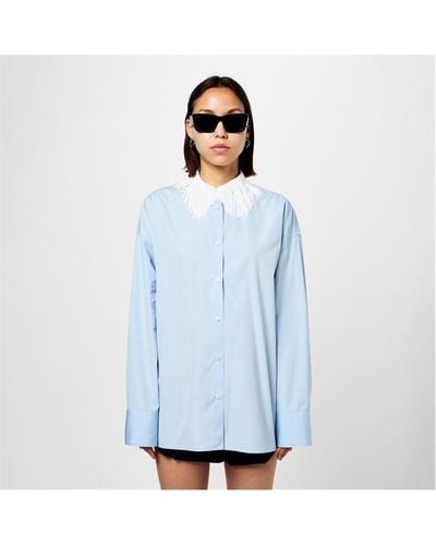 Prada Poplin Shirt Ld42 - Blue