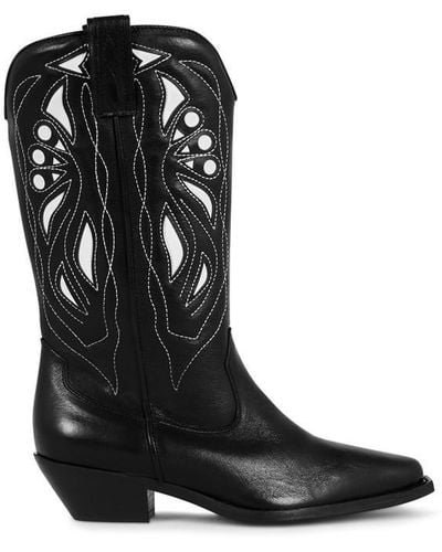 Free People Rancho Mirage Cowboy Boots - Black