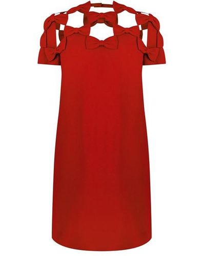 Valentino Bow Cut Out Mini Dress - Red