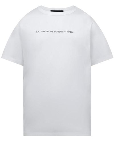 CP COMPANY METROPOLIS Mercerized Graphic T-shirt - White