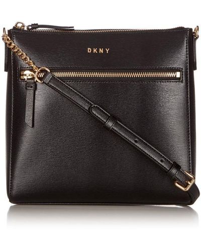 DKNY Top Zip Pocket Cross Body Bag - Black
