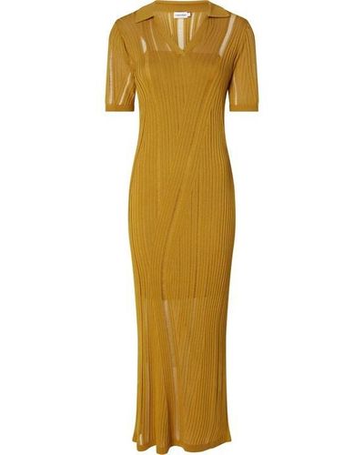Calvin Klein Texture Stitch Dress - Yellow