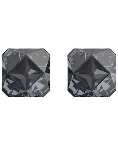 Swarovski Plated Base Metal Earrings - Grey