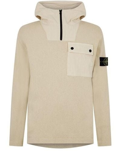 Stone Island Stone Hooded Knit Sn42 - Natural