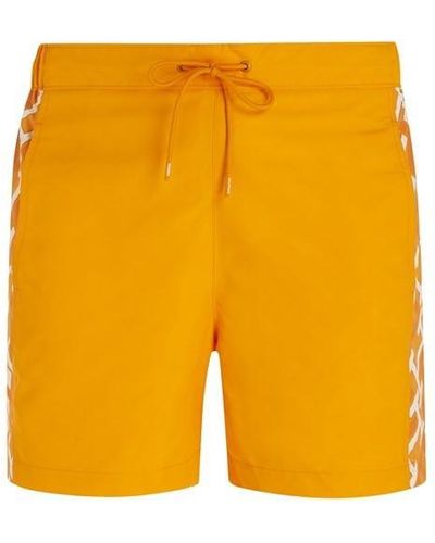 Tommy Hilfiger S Monogram Swim Shorts Rich Ochre S - Yellow