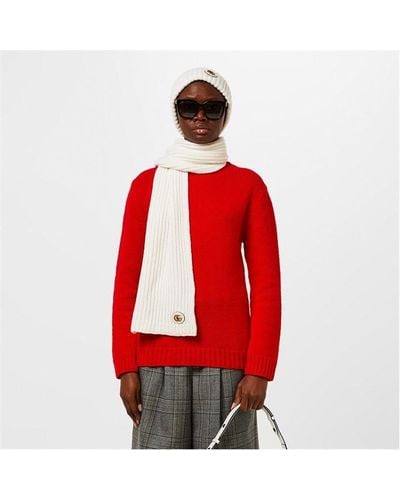 Gucci Soft Wool Logo Knit - Red