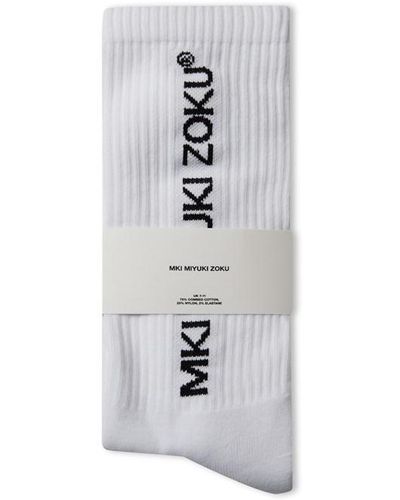 MKI Miyuki-Zoku Registered Large Logo Socks - White