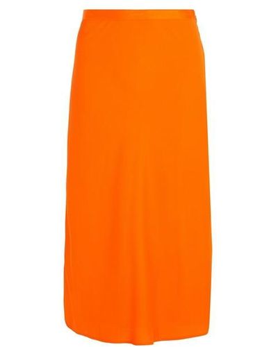 Calvin Klein Recycled Bias Cut Midi Skirt - Orange