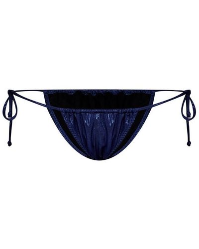Norma Kamali String Bikini Bottom - Blue