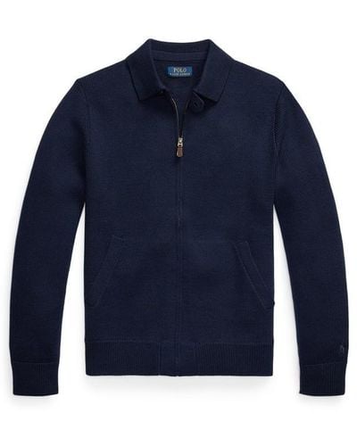 Polo Ralph Lauren Merino Wool Full Zip Jumper - Blue