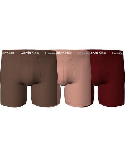 Calvin Klein 3 Pack Boxer Briefs - Brown