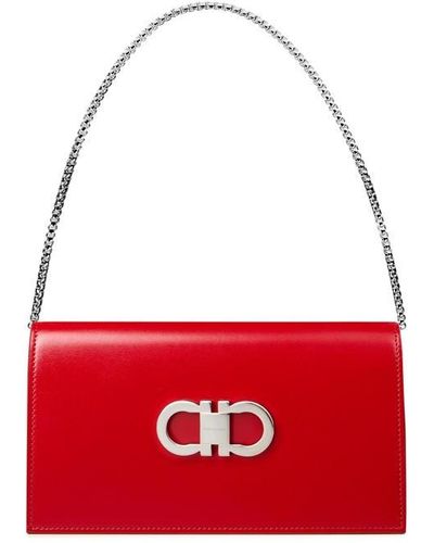 Ferragamo Double Gancini Mini Bag - Red