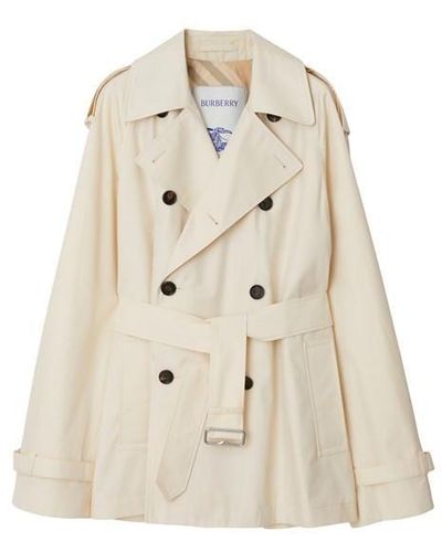 Burberry Burb Crop Trench Ld42 - Natural