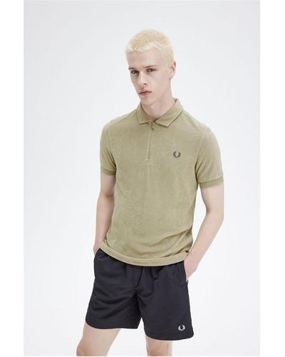 Fred Perry Fred Zip Towel Polo Sn43 - Natural