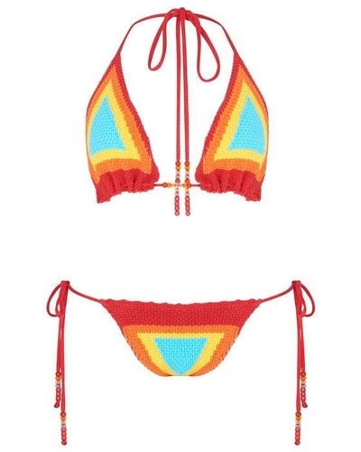 Fiorucci Desert Oasis Crochet Bikini - Red