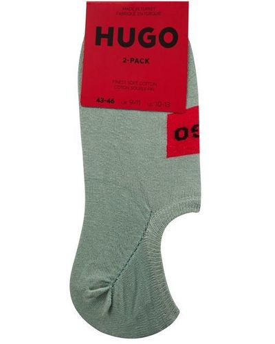 HUGO 2 Pack Label Low Cut Socks - Red