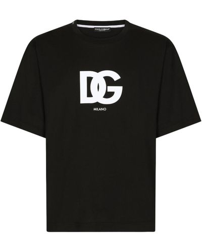 Dolce & Gabbana Dg Milano Logo Print T-shirt In Black