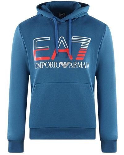 Emporio Armani Ea7 Large Brand Logo Black Sweatershirt for Men Lyst