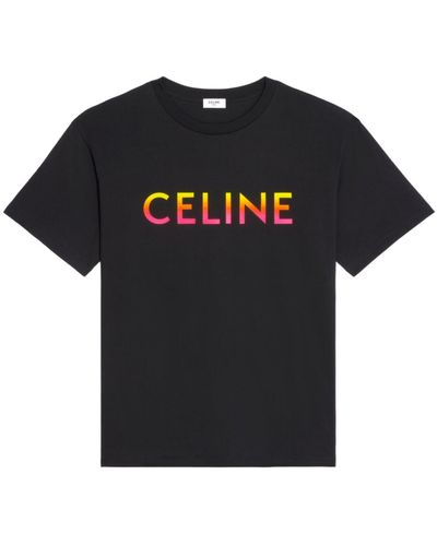 Celine Graphic Print Crew Neck T-Shirt - Blue T-Shirts, Clothing -  CEL260161