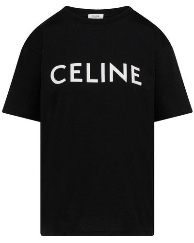 Celine Graphic Print Crew Neck T-Shirt - Blue T-Shirts, Clothing -  CEL260161