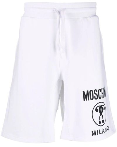 Moschino Question Mark Fleece Shorts - White