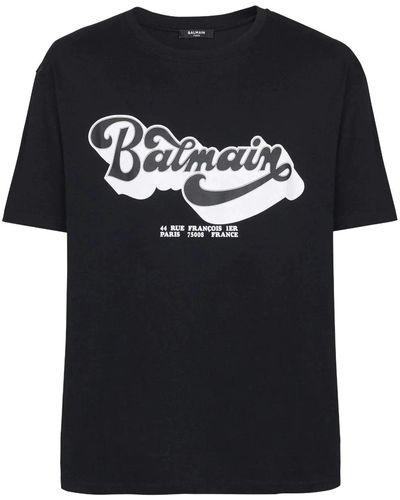 Balmain Logo 70s T-shirt - Black