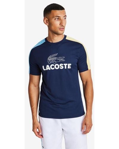 Lacoste Big Croc Logo T-shirts - Blue