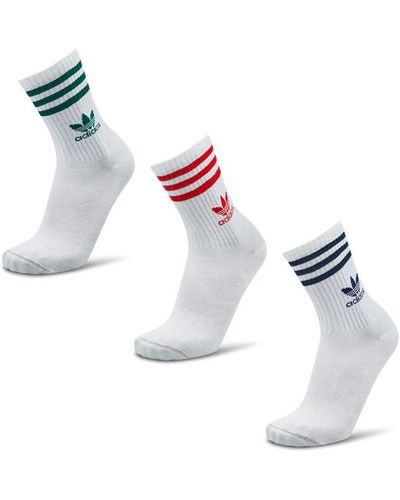 adidas Mid Cut Crew 3 Pack e Chaussettes - Blanc