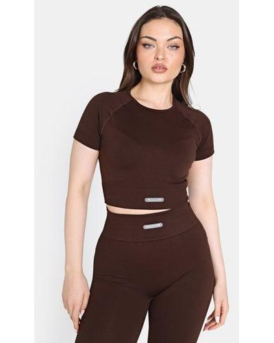 Peach Fit Libby Seamless T-shirts - Brown