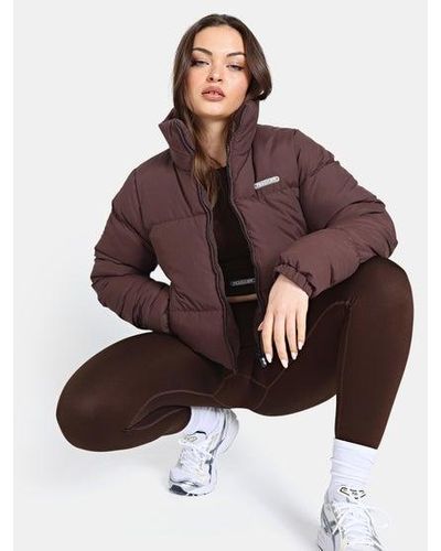 Peach Fit Maisey Puffer Jackets - Brown